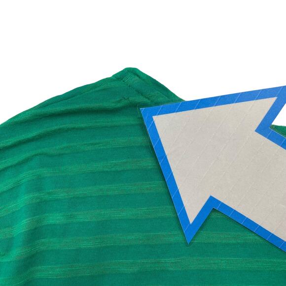 CHICOS Green Stripe Asymmetric Hem Cotton Rayon Short Sleeve Top Size XXL 2X (4) - Picture 9 of 9